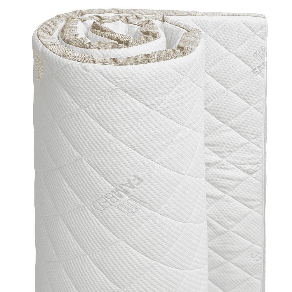 Surmatelas FamBed posé d’un seul tenant sur toute la surface de couchage d’un lit familial